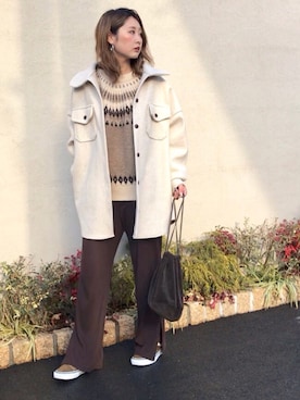 「DHOLIC（ディーホリック）のアイテム（その他アウター）」を使った、ちぴょんさん（レディース・162cm）の冬コーディネート