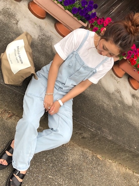 「ZARA（ザラ）のアイテム（サロペット/オーバーオール）」を使った、ちぴょんさん（レディース・163cm）の夏コーディネート