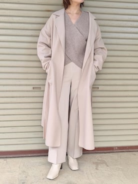 「リエディ」｜「アイテム（チェスターコート）」を使った、ちぴょんさん（レディース・162cm）の冬コーディネート
