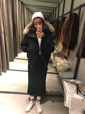 「ジョンストンズ」｜「アイテム（ジャケット/アウター）」を使った、bmbさん（レディース・152cm）の冬コーディネート
