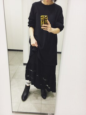 「LOWRYS FARM（ローリーズファーム）のサイドゴアブーツ　730777 （ブーツ）」を使った、ａｉｋoさん（レディース・156cm）の春コーディネート