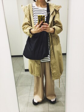 「白ソックス」｜「アイテム（モッズコート）」を使った、ａｉｋoさん（レディース・156cm）の春コーディネート