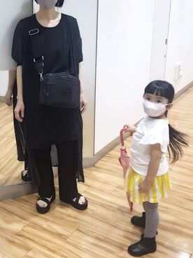 「LOWRYS FARM（ローリーズファーム）のセンタープレスカラーフレアパンツ　870189（その他パンツ）」を使った、ａｉｋoさん（レディース・156cm）の夏コーディネート