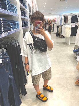 「Teva（テバ）のTeva / プラットフォーム ユニバーサル（サンダル）」を使った、napeさん（レディース・158cm）の夏コーディネート