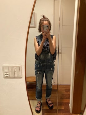 「COCO DEAL（ココディール）のアイテム（オールインワン・サロペット）」を使った、苺大福さん（レディース・159cm）の秋コーディネート