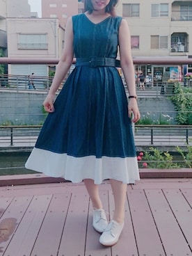 「Diagram（ダイアグラム）のアイテム（ワンピース/ドレス）」を使った、naさん（レディース・163cm）の夏コーディネート