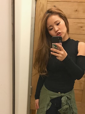 「American Eagle（アメリカンイーグル）のアイテム」を使った、Kaori Kusunoseさん（レディース・145cm）の冬コーディネート