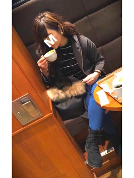 「休憩」｜🌴Mさん（レディース・170cm）の冬コーディネート