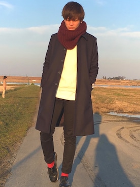 「Dr. Martens（ドクターマーチン）のDr.Martens (ドクターマーチン)/1461 3EYE GIBSON SHOES（その他シューズ）」を使った、ユウトさん（メンズ・177cm）の冬コーディネート