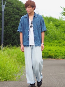 「アイテム（バングル/リストバンド）」を使った、ユウトさん（メンズ・177cm・20代）の夏コーディネート