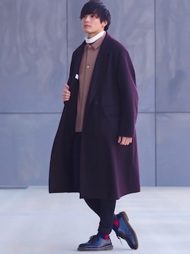 「Dr. Martens（ドクターマーチン）のDr.Martens (ドクターマーチン)/1461 3EYE GIBSON SHOES（その他シューズ）」を使った、ユウトさん（メンズ・177cm）の冬コーディネート