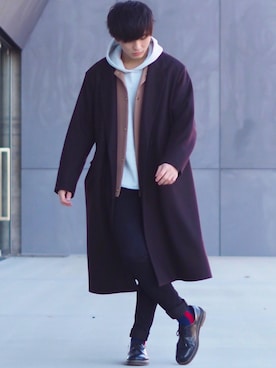 「Dr. Martens（ドクターマーチン）のDr.Martens (ドクターマーチン)/1461 3EYE GIBSON SHOES（その他シューズ）」を使った、ユウトさん（メンズ・177cm）の冬コーディネート