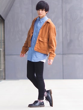 「Dr. Martens（ドクターマーチン）のDr.Martens (ドクターマーチン)/1461 3EYE GIBSON SHOES（その他シューズ）」を使った、ユウトさん（メンズ・177cm）の春コーディネート