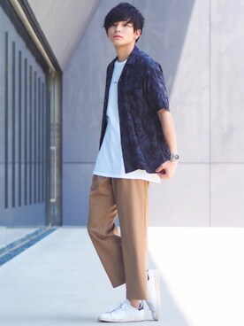 「アイテム（バングル/リストバンド）」を使った、ユウトさん（メンズ・177cm・20代）の春コーディネート