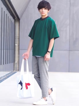 「アイテム（バングル/リストバンド）」を使った、ユウトさん（メンズ・177cm・20代）の夏コーディネート
