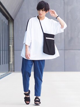「アイテム（バングル/リストバンド）」を使った、ユウトさん（メンズ・177cm・20代）の夏コーディネート