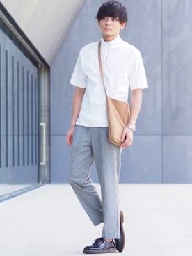 「Dr. Martens（ドクターマーチン）のDr.Martens (ドクターマーチン)/1461 3EYE GIBSON SHOES（その他シューズ）」を使った、ユウトさん（メンズ・177cm）の夏コーディネート