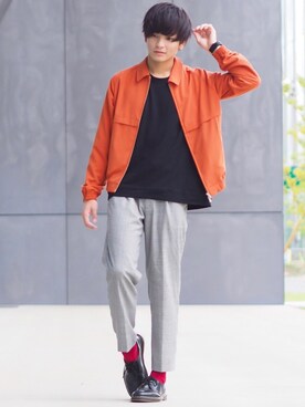 「オシャレパッソ」｜「アイテム（ブルゾン）」を使った、ユウトさん（メンズ・177cm）の秋コーディネート