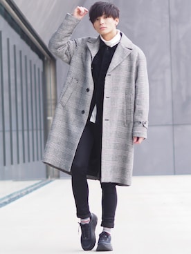 「not conventional」｜「アイテム（チェスターコート）」を使った、ユウトさん（メンズ・177cm）の冬コーディネート