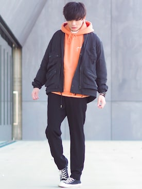 「SENSE OF PLACE by URBAN RESEAR」｜「アイテム（その他アウター）」を使った、ユウトさん（メンズ・177cm）の冬コーディネート
