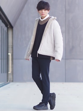 「CLANE（クラネ）のアイテム（その他アウター）」を使った、ユウトさん（メンズ・177cm）の冬コーディネート