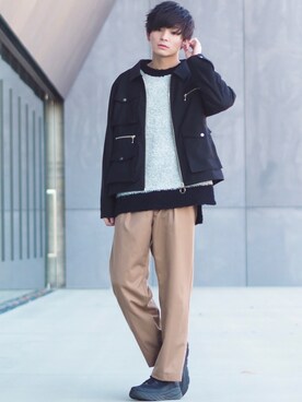 「not conventional」｜「アイテム（ジャケット/アウター）」を使った、ユウトさん（メンズ・177cm）の冬コーディネート