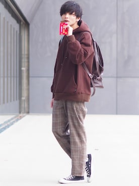 「AGENDER（エイジェンダー）のアイテム」を使った、ユウトさん（メンズ・177cm）の冬コーディネート