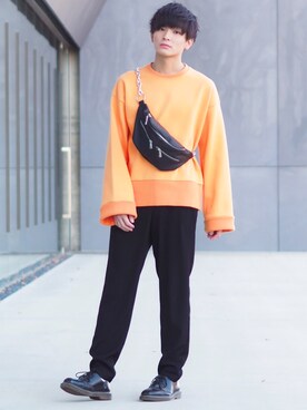 「Rename（リネーム）のアイテム（ボディバッグ/ウエストポーチ）」を使った、ユウトさん（メンズ・177cm）の冬コーディネート