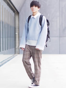 「CONNA DESIGN（コンナデザイン）のアイテム」を使った、ユウトさん（メンズ・177cm）の春コーディネート