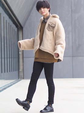 「my beautiful landlet（マイビューティフルランドレット）のアイテム（その他トップス）」を使った、ユウトさん（メンズ・177cm）の秋コーディネート