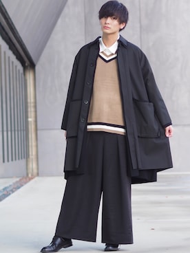 「アイテム（ステンカラーコート）」を使った、ユウトさん（メンズ・177cm・20代）の秋コーディネート