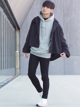 「ZIP FIVE（ジップファイブ）のアイテム（トレンチコート）」を使った、ユウトさん（メンズ・177cm）の冬コーディネート