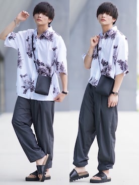 「アロハシャツ」｜ユウトさん（メンズ・177cm）の夏コーディネート