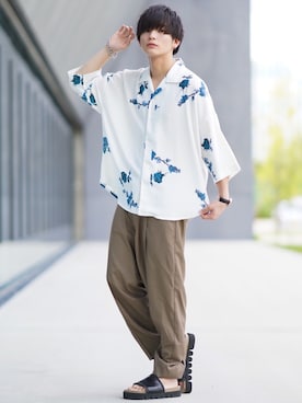 「アロハシャツ」｜ユウトさん（メンズ・177cm）の夏コーディネート