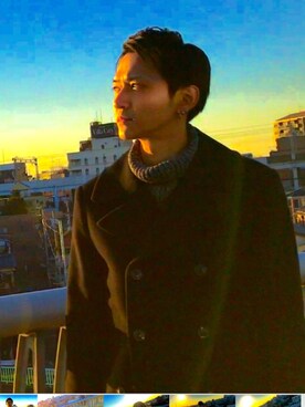 「H&M DIVIDED（エイチアンドエム　ディヴァイデッド）のアイテム（ピーコート）」を使った、ネッカレルヤさん（メンズ・178cm）の冬コーディネート