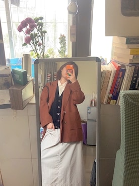 「working style」｜「アイテム（ピーコート）」を使った、Nuuさん（レディース・155cm）の冬コーディネート