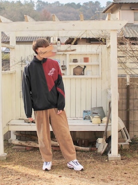 「HARE」｜「アイテム（ナイロンジャケット）」を使った、でーかさん（メンズ・180cm）の冬コーディネート