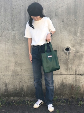 「KENZO（ケンゾー）のアイテム（デニムパンツ）」を使った、kopepiさん（レディース・174cm）の春コーディネート