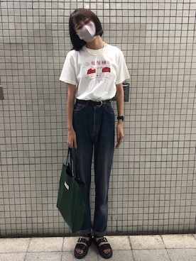 「KENZO（ケンゾー）のアイテム（デニムパンツ）」を使った、kopepiさん（レディース・174cm）の夏コーディネート