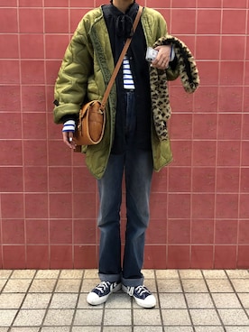 「KENZO（ケンゾー）のアイテム（デニムパンツ）」を使った、kopepiさん（レディース・174cm）の秋コーディネート