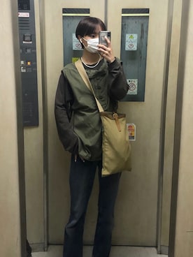 「KENZO（ケンゾー）のアイテム（デニムパンツ）」を使った、kopepiさん（レディース・174cm）の冬コーディネート