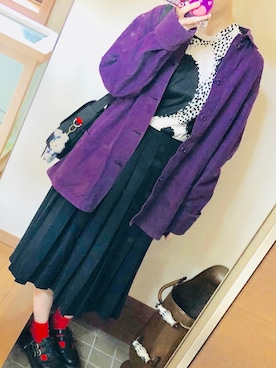 「Jean Paul Gaultier（ジャンポールゴルチエ）のアイテム（トップス、ブラック系）」を使った、はるさん（レディース・156cm）の秋コーディネート