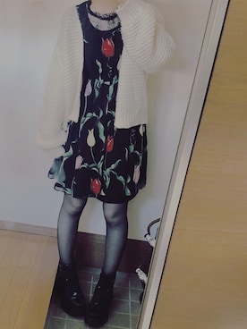「MILK（ミルク）のチューリーロマンスOP（ワンピース、ブラック系）」を使った、はるさん（レディース・156cm）の夏コーディネート