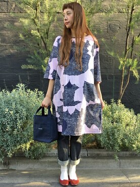 Marimekko マリメッコ のワンピース ドレス ピンク系 を使った人気ファッションコーディネート ユーザー ショップスタッフ Wear