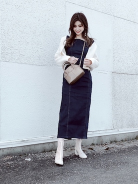 「PUBLUX（パブリュクス）のアイテム（ブーツ）」を使った、chiiさん（レディース・167cm）の春コーディネート