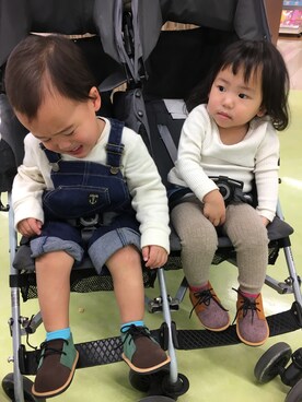 「Moujonjon（ムージョンジョン）のアイテム（スウェット）」を使った、YUKI.Hさん（キッズ・110cm）の冬コーディネート