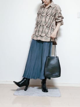 「MERCURYDUO（マーキュリーデュオ）のアイテム（ブーツ）」を使った、ritzさん（レディース・162cm）の秋コーディネート