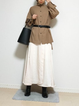 「MERCURYDUO（マーキュリーデュオ）のアイテム（ブーツ）」を使った、ritzさん（レディース・162cm）の春コーディネート