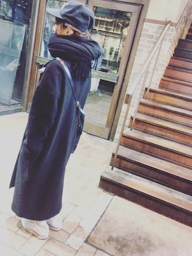「unrelaxing（アンリラクシング）のアイテム（ピーコート）」を使った、hitomiさん（レディース・166cm）の冬コーディネート