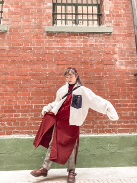 「PULL&BEAR（プルアンドベア）のアイテム（スラックス）」を使った、bobooooさん（レディース・152cm）の冬コーディネート